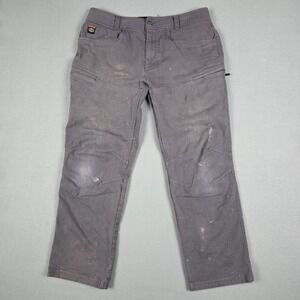 Brunt Torra HD Work Pants Mens 34x30 (34x27) Gray Double Knee Canvas Utility